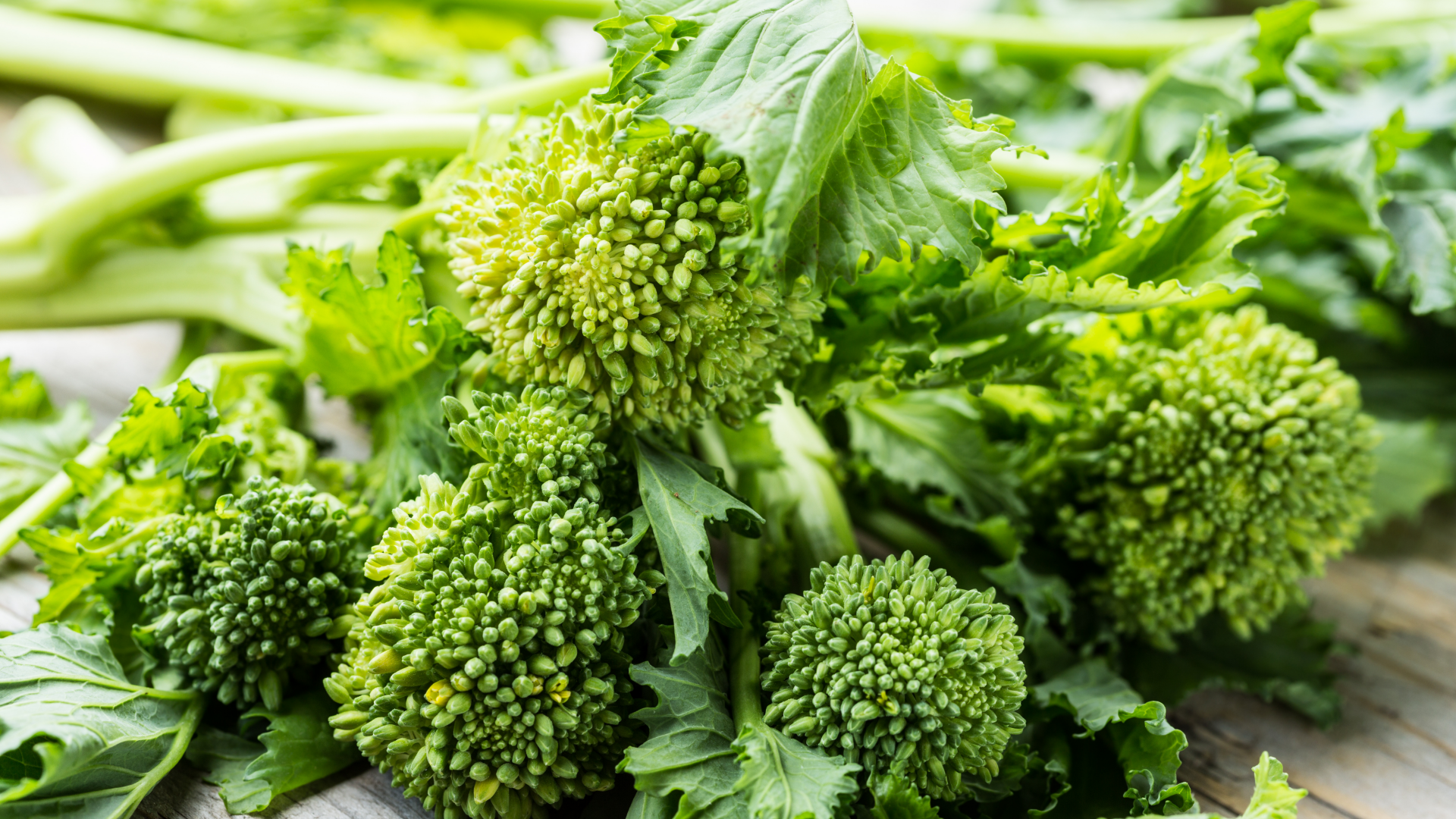 Dettaglio di cime di rapa fresche